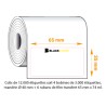 Etiquettes 2 couleurs BlackStore Ø40 x 3000 + rubans 65x74